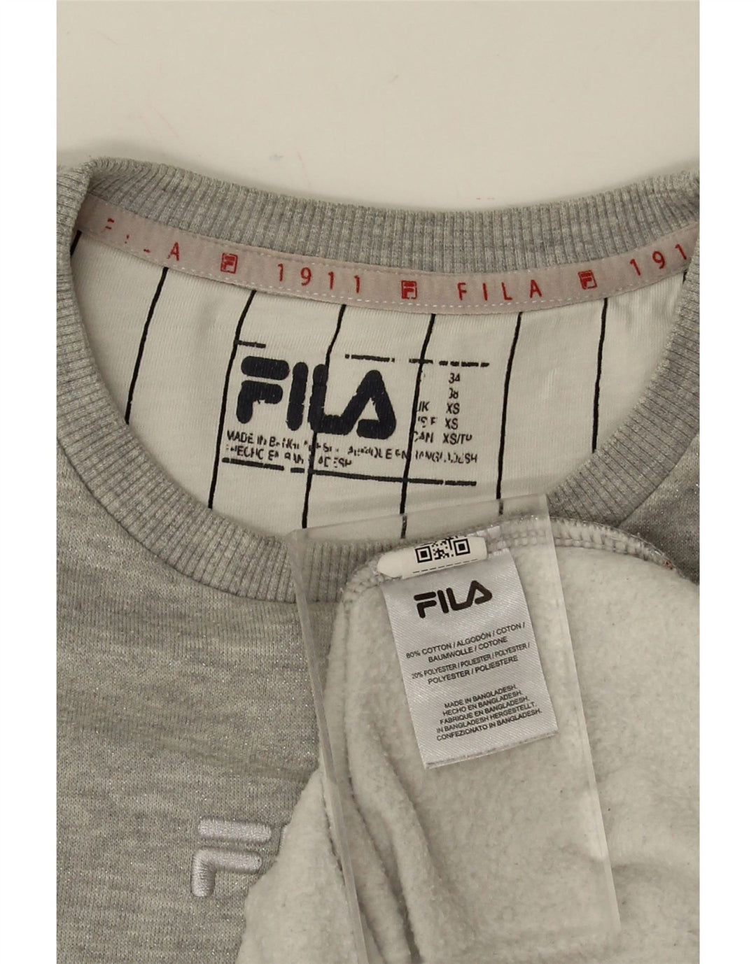 FILA Mens Sweatshirt Jumper XS Grey Cotton