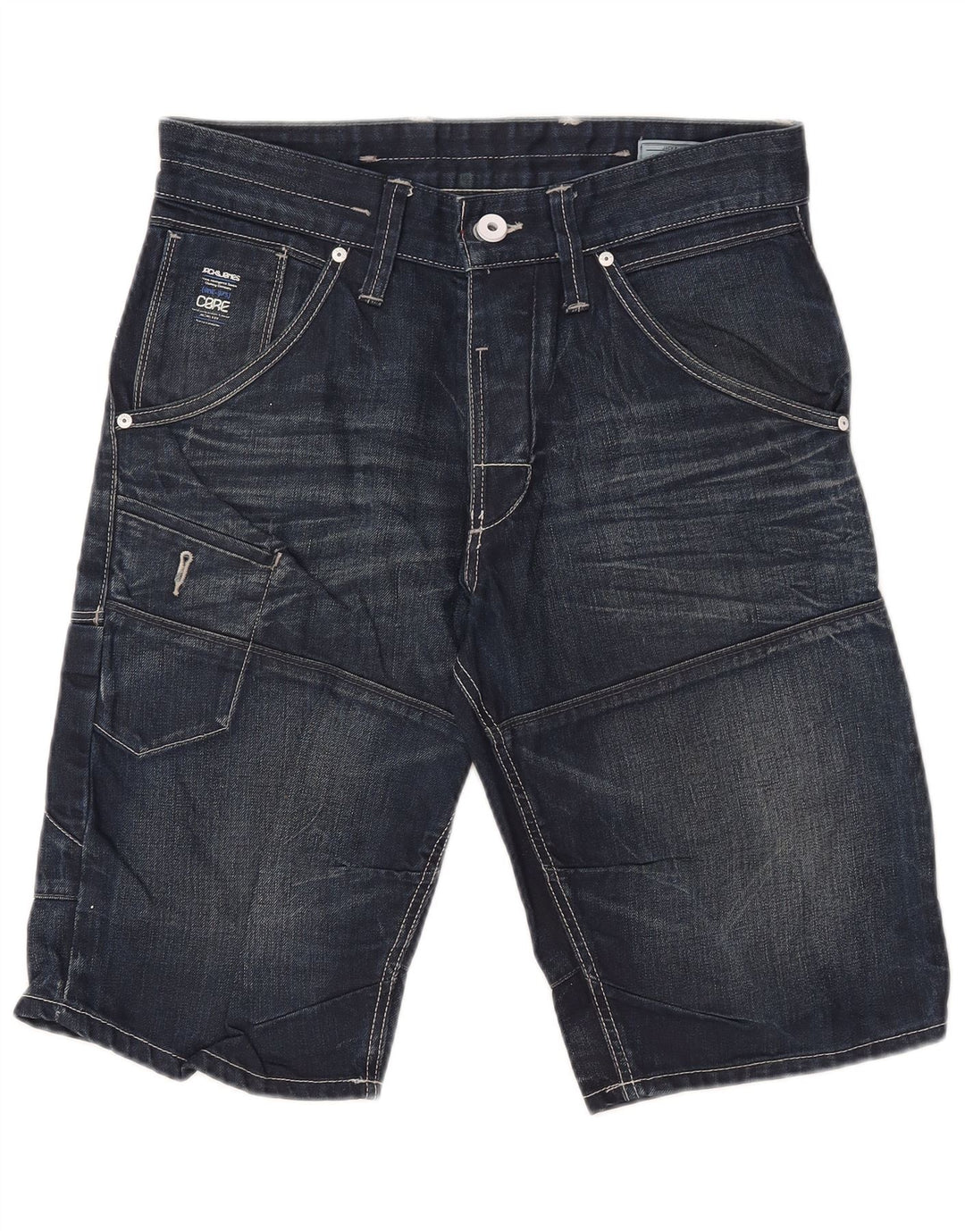Jack & Jones Mens Cargo Denim Shorts Medium W32 Navy Blue Cotton