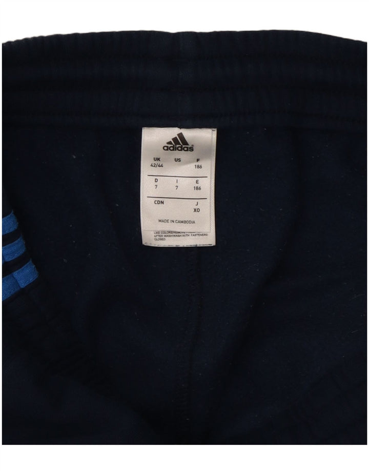 ADIDAS Mens Tracksuit Trousers Joggers UK 42/44 Large  Navy Blue Cotton