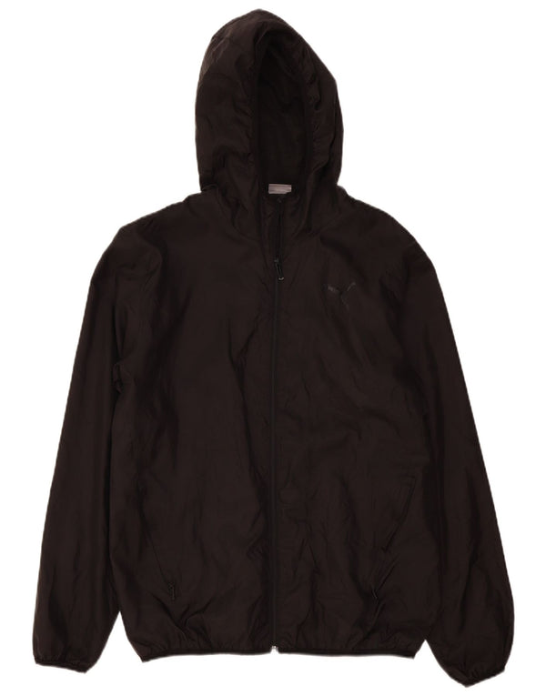 Puma Mens Hooded Rain Jacket UK 38 Medium Black Polyester