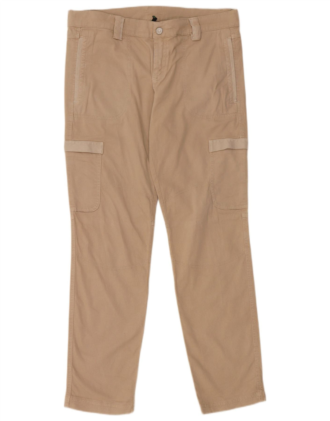 BENETTON Womens Slim Cargo Trousers IT 48 XL W36 L31 Beige Cotton
