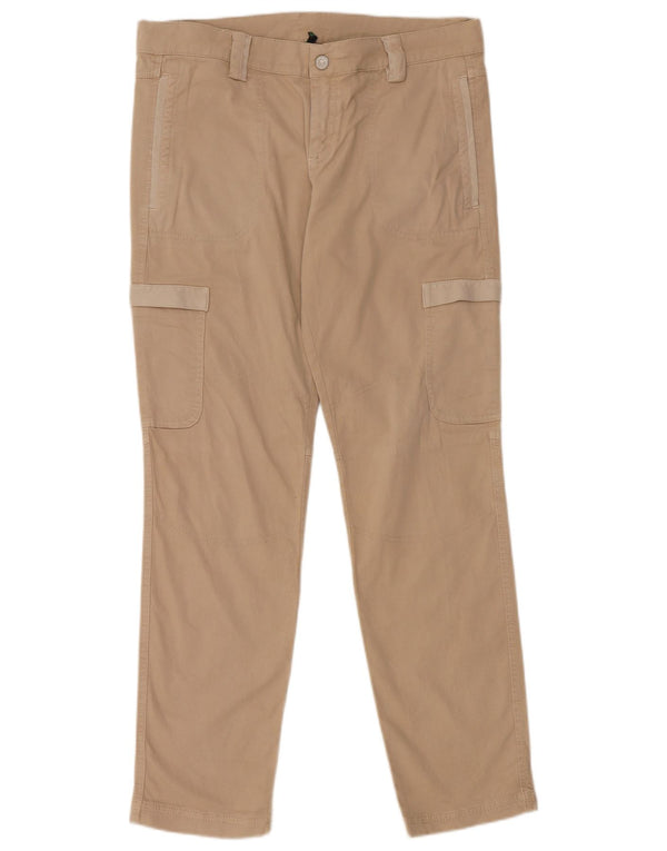 BENETTON Womens Slim Cargo Trousers IT 48 XL W36 L31 Beige Cotton