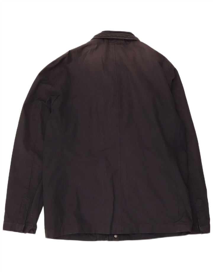 Marks & Spencer Mens Autograph Utility Jacket UK 40 Large Navy Blue Cotton