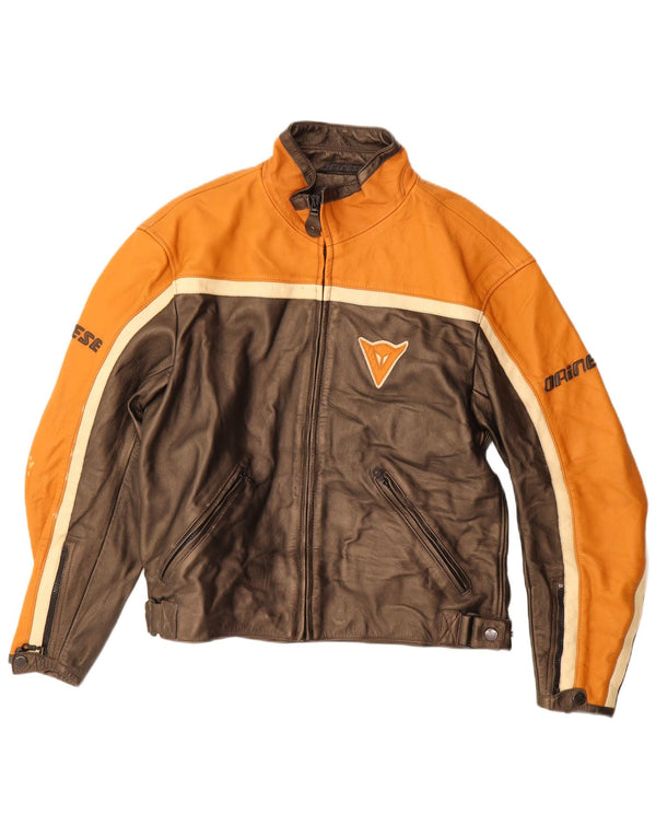 Dainese Mens Graphic Racer Jacket IT 56 XL Brown Colourblock