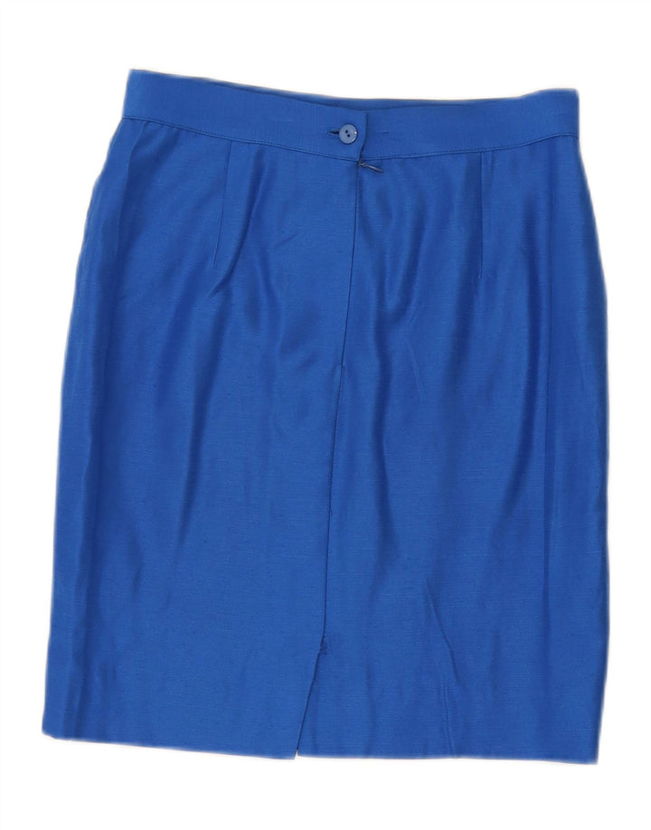 VINTAGE Womens Pencil Skirt IT 44 Medium W28 Blue Viscose Vintage Vintage and Second-Hand Vintage from Messina Hembry 