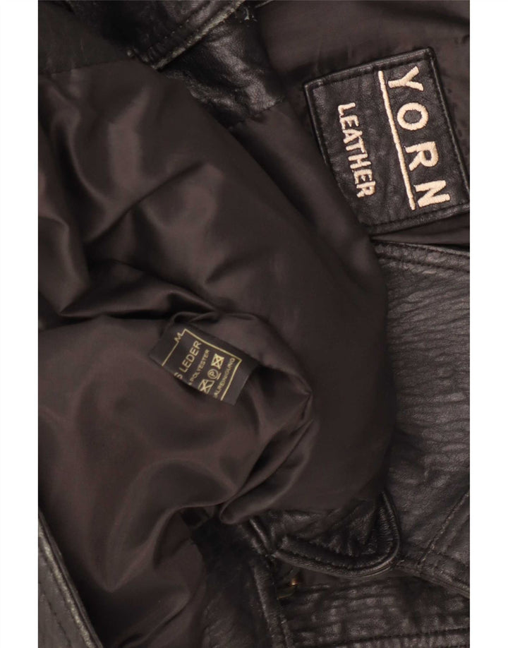 Yorn Mens Leather Gilet EU 48 Medium Black