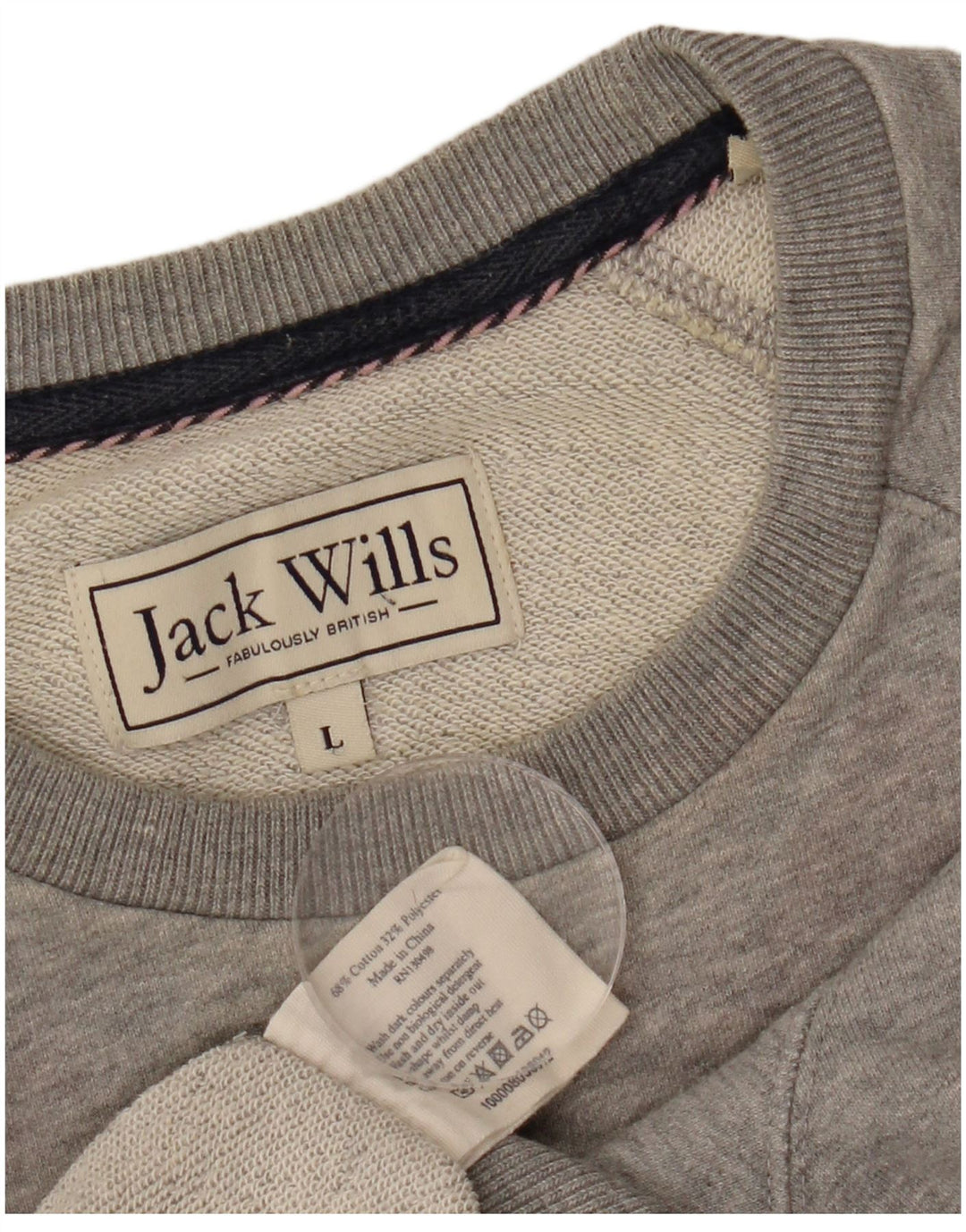 JACK WILLS Mens Graphic Sweatshirt Jumper Large Grey Cotton