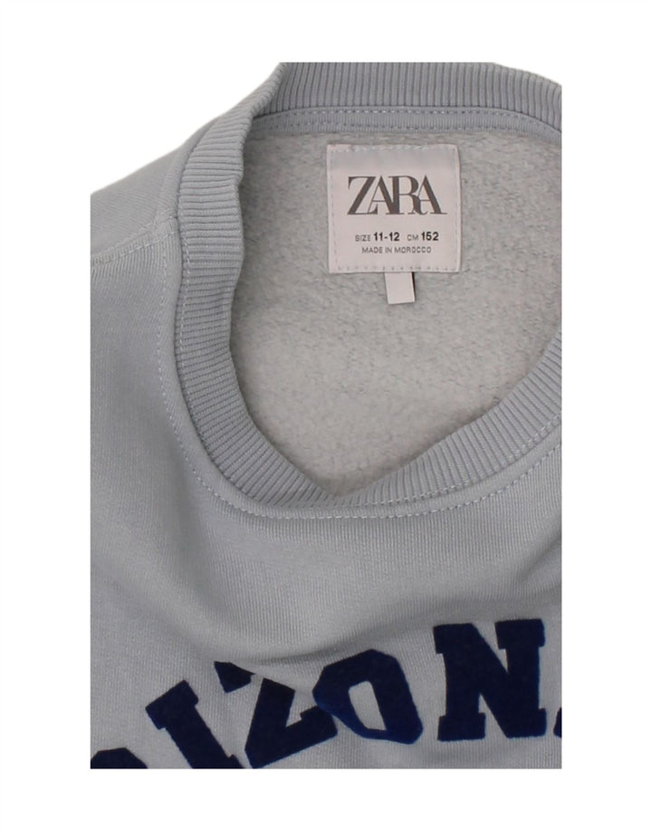 ZARA Boys Graphic Sweatshirt Jumper 11-12 Years Blue Vintage Zara and Second-Hand Zara from Messina Hembry 