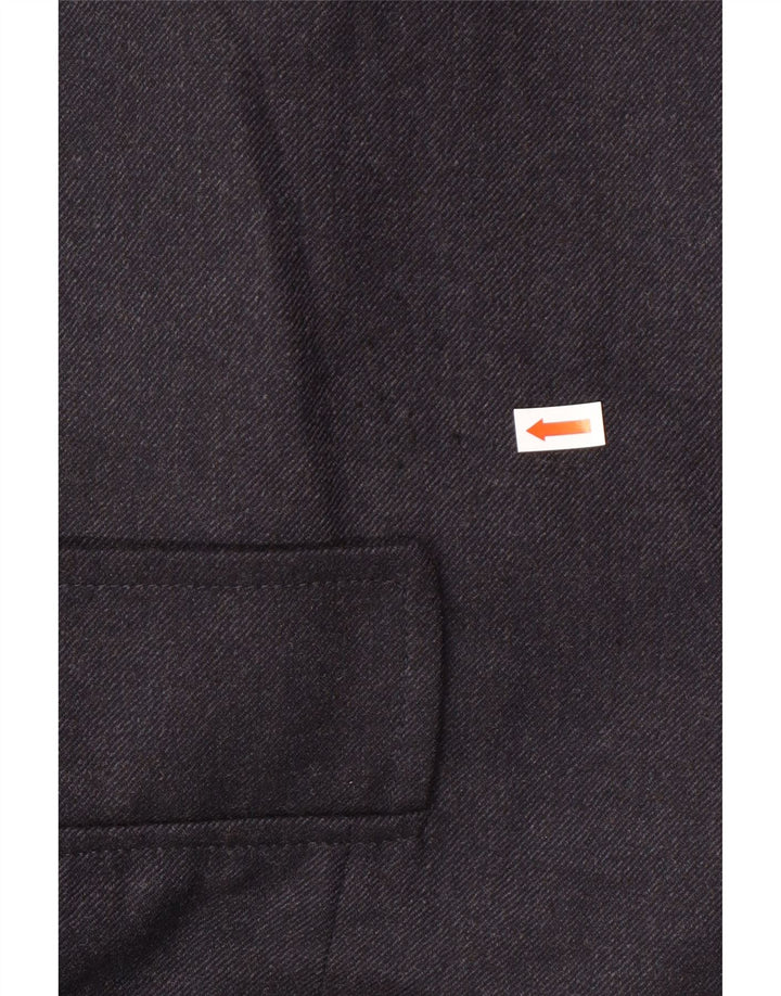 LUIGI BIANCHI Mens Longline Blazer Jacket IT 48 Medium Navy Blue Classic