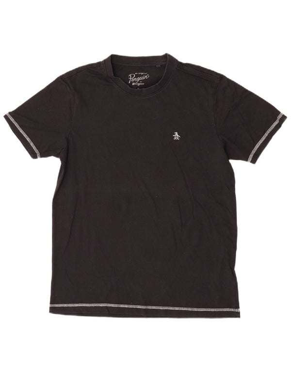 Penguin Mens T-Shirt Top Medium Black Cotton