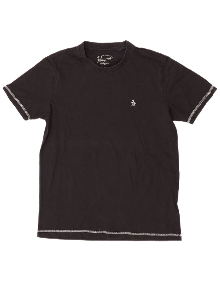 Penguin Mens T-Shirt Top Medium Black Cotton