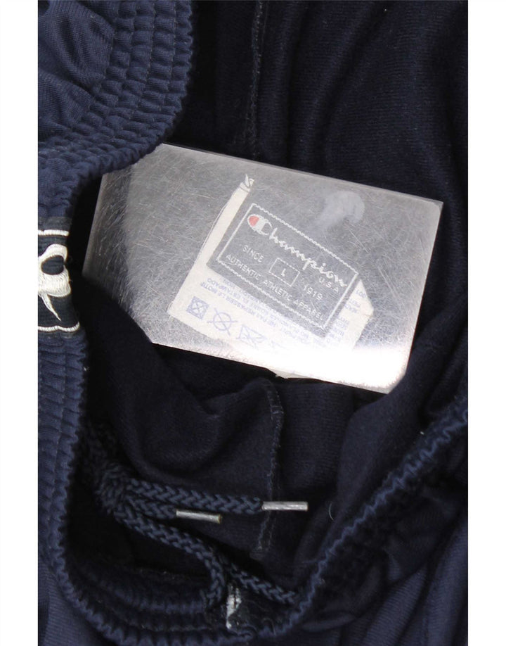 Champion Mens Graphic Tracksuit Trousers Large  Navy Blue Polyester