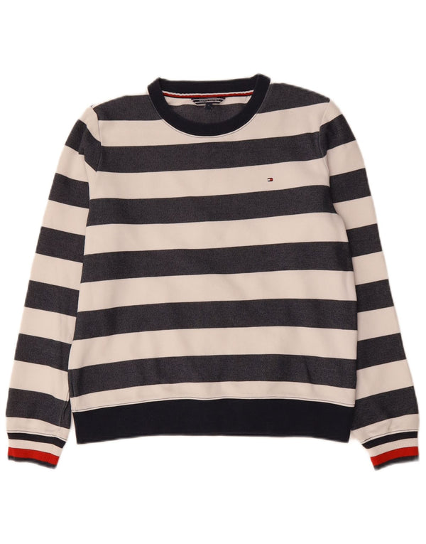 Tommy Hilfiger Womens Sweatshirt Jumper UK 10 Small Navy Blue Striped