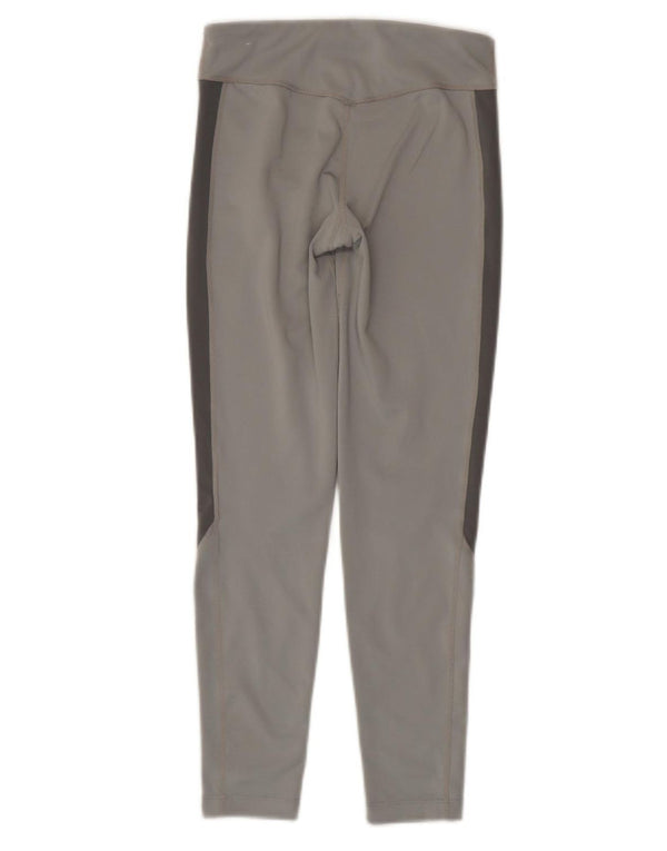 NIKE Girls Dri Fit Leggings 10-11 Years Medium Grey Colourblock Polyester