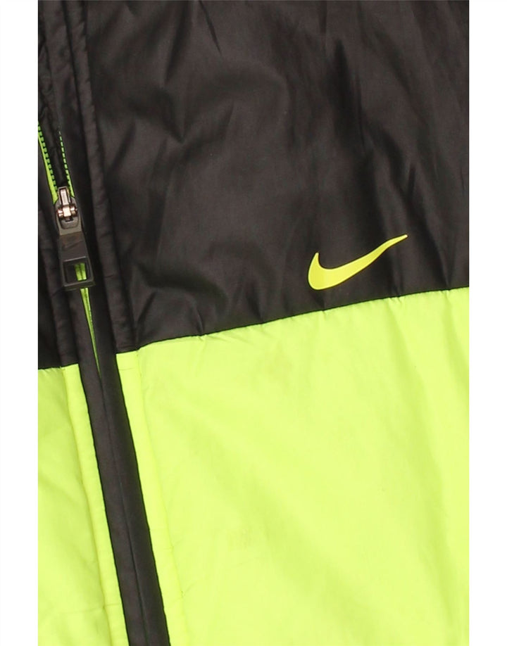 NIKE Mens Padded Jacket UK 40 Large Black Colourblock Polyester Vintage Nike and Second-Hand Nike from Messina Hembry 