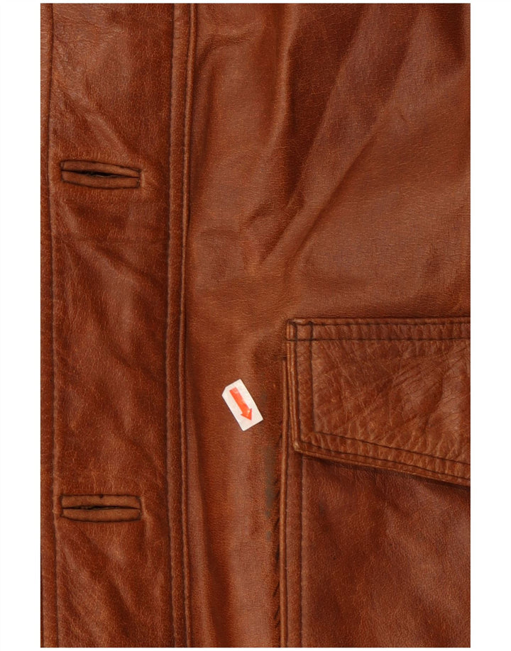 UNION RIVER Mens Leather Jacket UK 42 XL Brown Leather