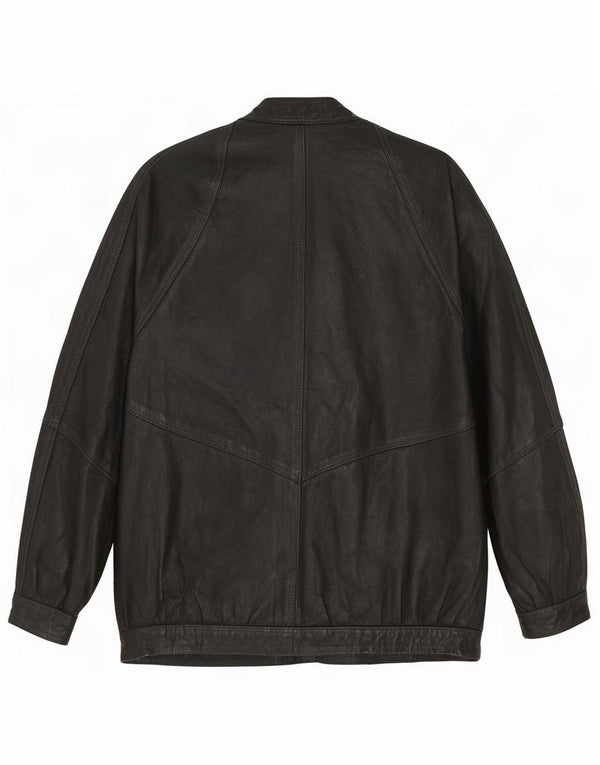 Vintage Womens Leather Jacket UK 14 Large Black