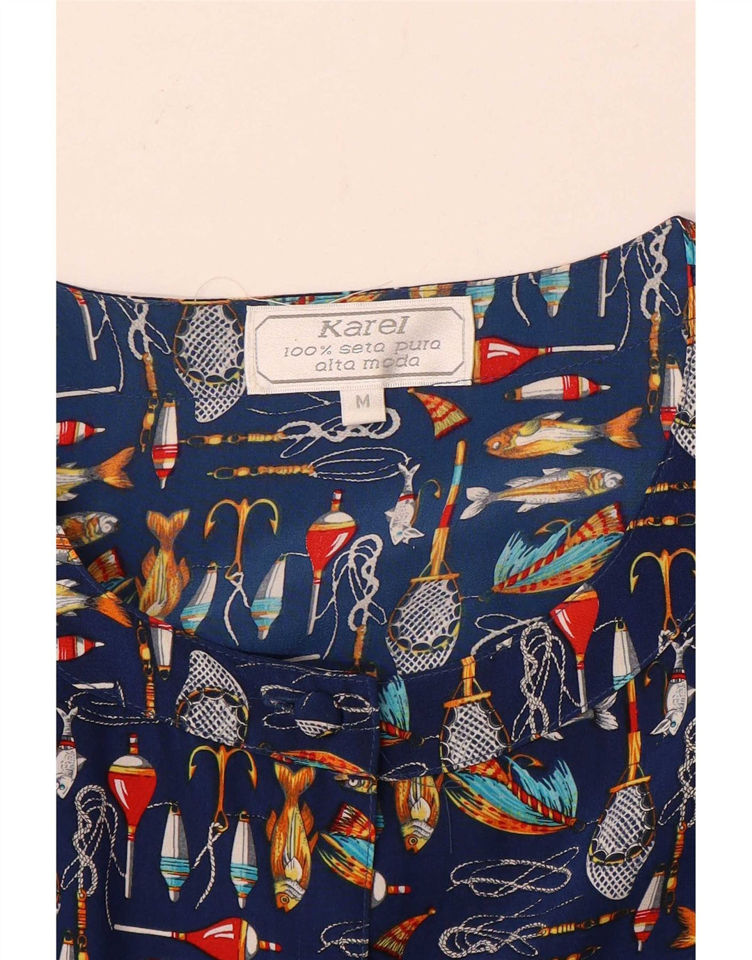 Karel Womens Abstract Pattern Shirt Dress UK 14 Medium Navy Blue
