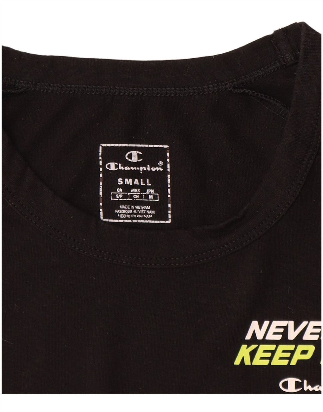 Champion Mens Graphic T-Shirt Top Small Black