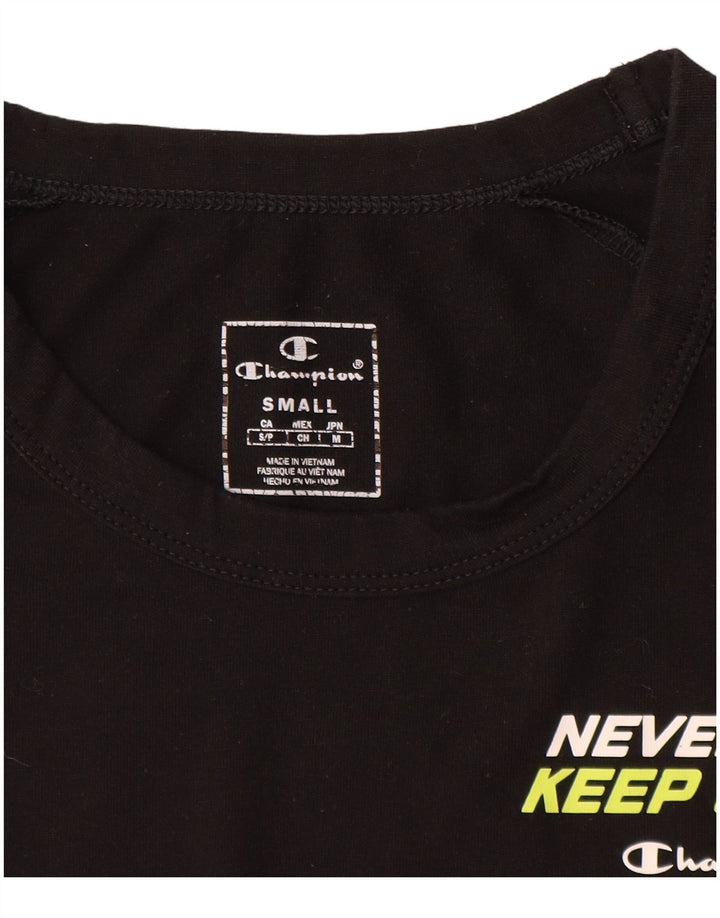 Champion Mens Graphic T-Shirt Top Small Black