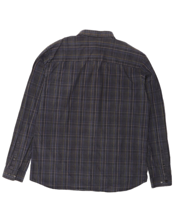 Jack & Jones Mens Shirt XL Navy Blue Check Cotton
