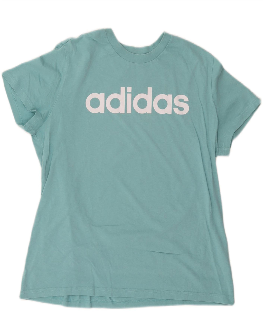 ADIDAS Womens Graphic T-Shirt Top UK 20/22 XL Blue Cotton
