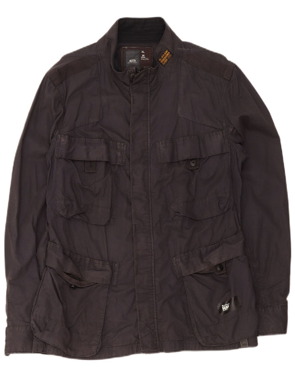 G-Star Mens Utility Jacket UK 42 XL Black Cotton