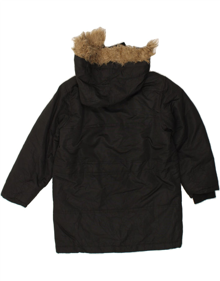 TIMBERLAND Womens Hooded Windbreaker Jacket UK 10 Small Black Vintage Timberland and Second-Hand Timberland from Messina Hembry 