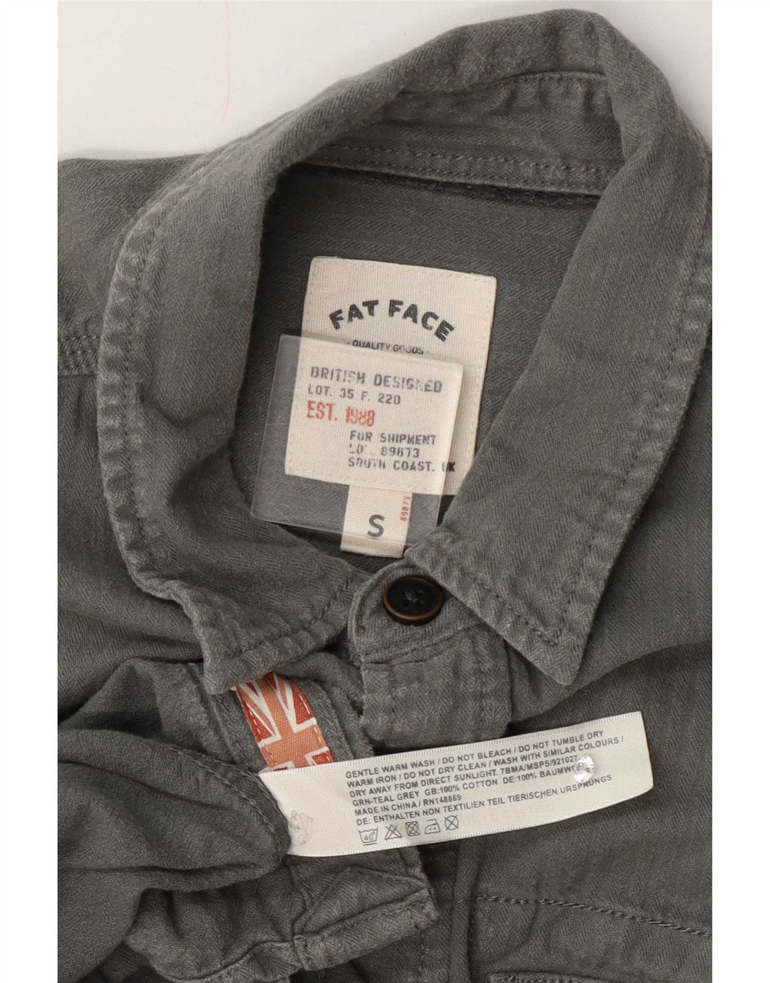 Fat Face Mens Shirt Small Grey Cotton