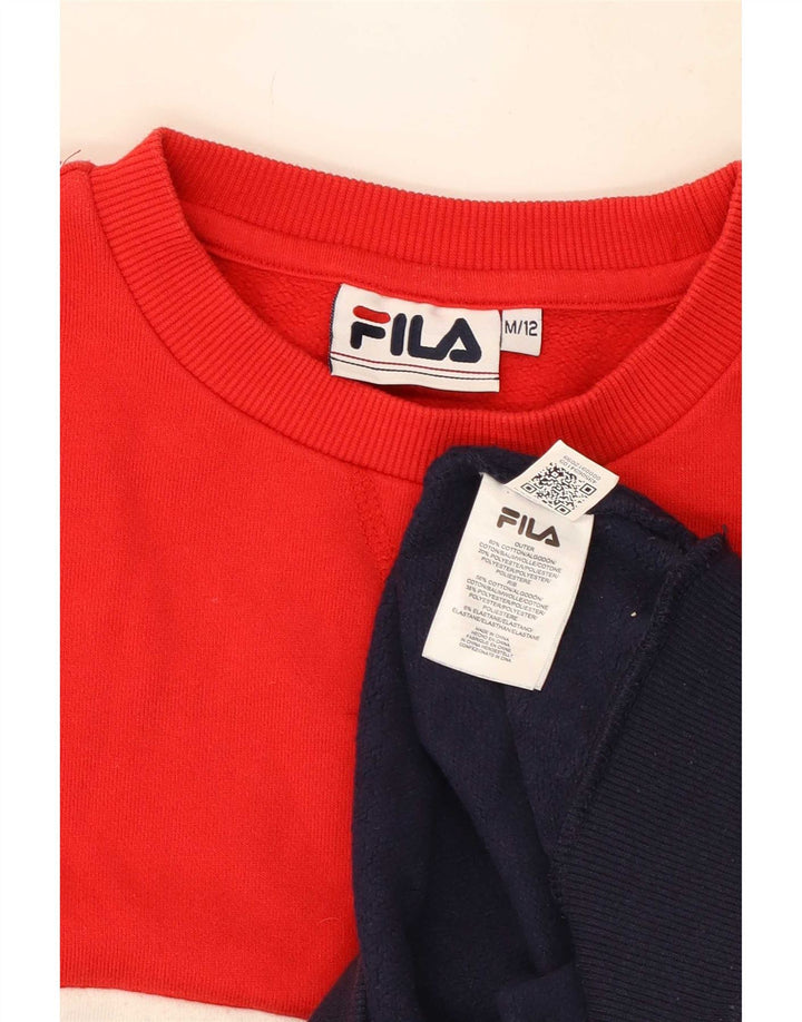 Fila Womens Sweatshirt Jumper UK 12 Medium Multicoloured Colourblock