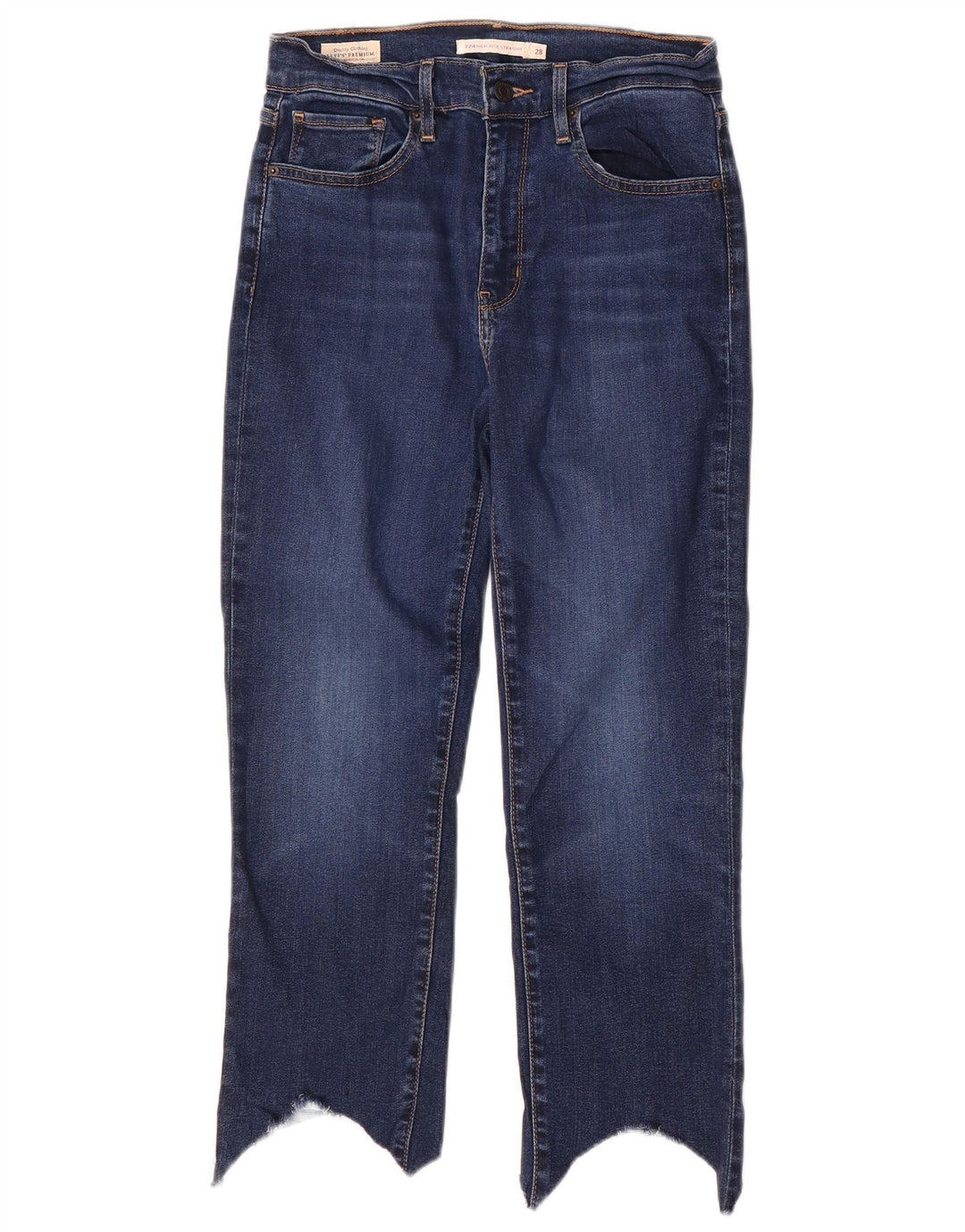 Levi's Womens 724 Crop High Rise Straight Jeans W28 L23 Blue