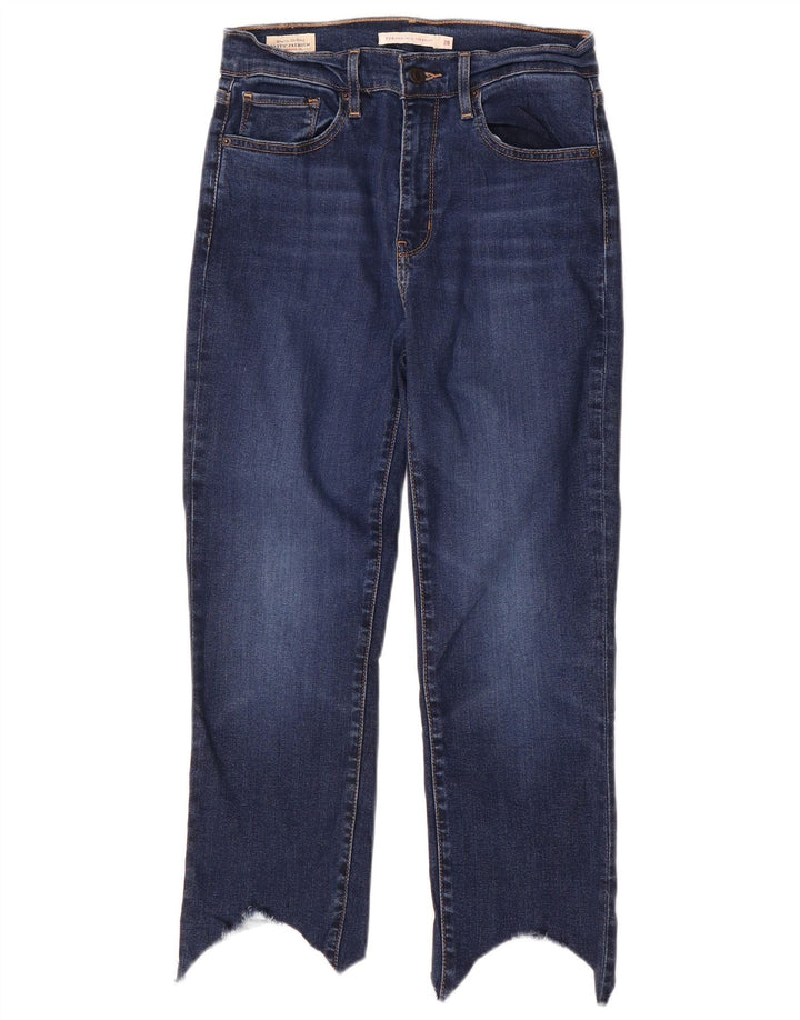 Levi's Womens 724 Crop High Rise Straight Jeans W28 L23 Blue