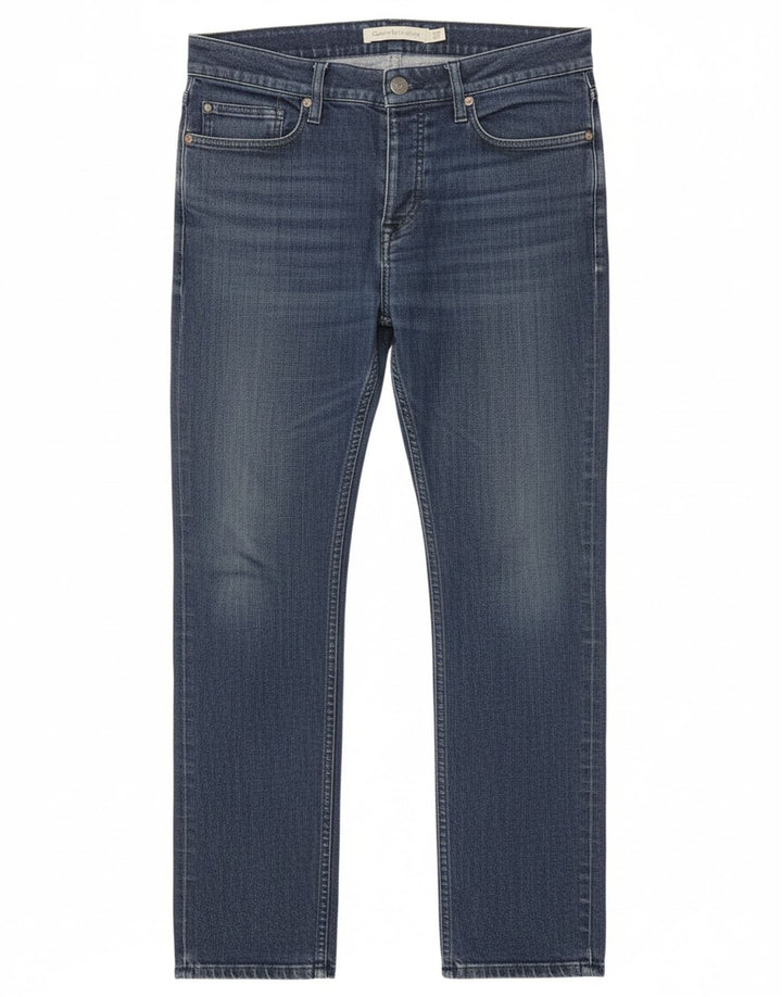 CALVIN KLEIN Womens Slim Jeans W32 L28 Blue Cotton