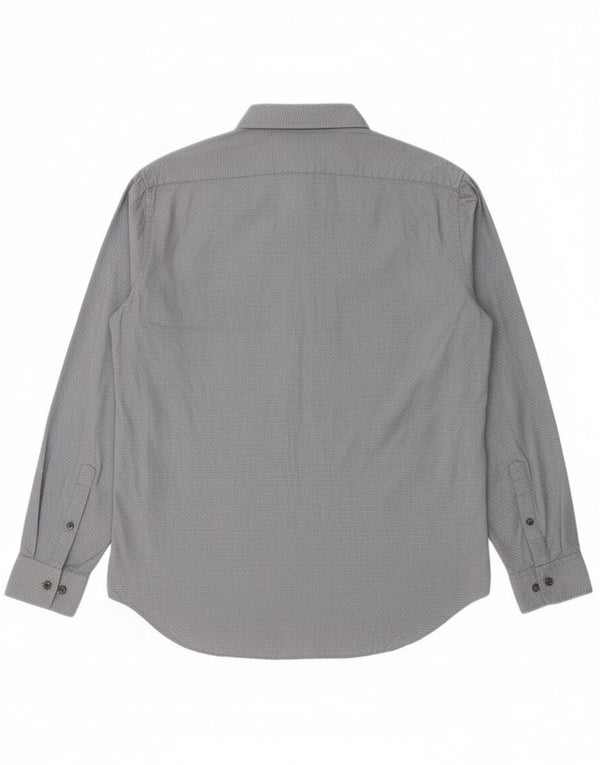 Calvin Klein Mens Slim Fit Shirt Large Navy Blue Geometric