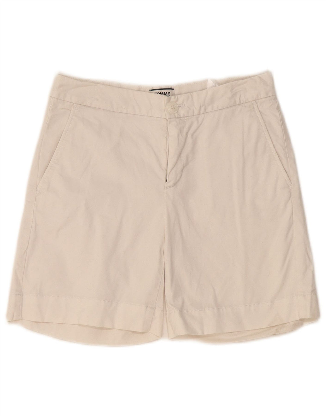 TOMMY HILFIGER Womens Chino Shorts W26 Small Off White Cotton