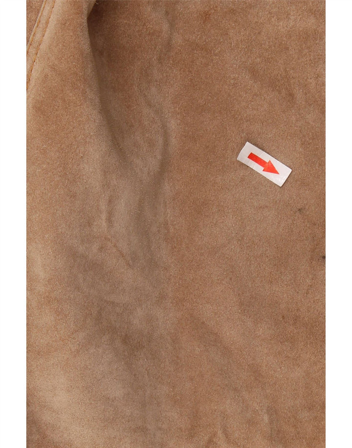 Vintage Womens 3 Button Suede Blazer Jacket UK 12 Medium Brown