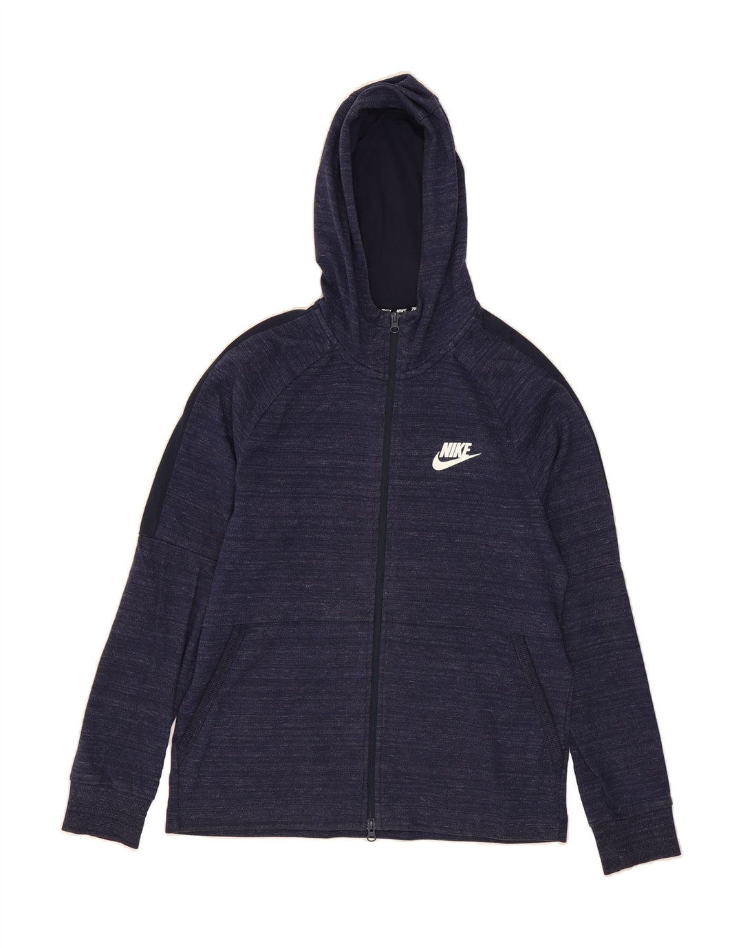 NIKE Mens Zip Hoodie Sweater Medium Navy Blue Cotton Vintage Nike and Second-Hand Nike from Messina Hembry 