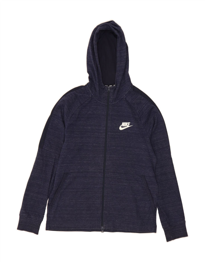 NIKE Mens Zip Hoodie Sweater Medium Navy Blue Cotton Vintage Nike and Second-Hand Nike from Messina Hembry 