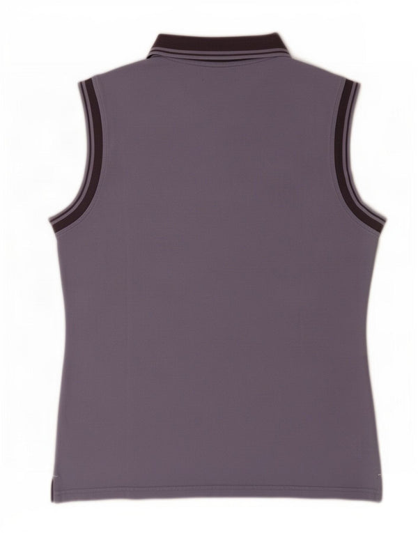Kappa Womens Sleeveless Polo Shirt UK 18 XL Purple Colourblock Cotton