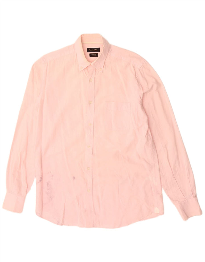 MASSIMO DUTTI Mens Casual Fit Shirt Medium Pink Cotton