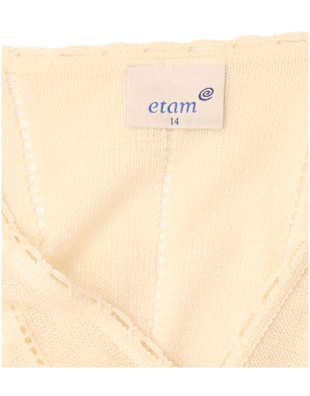 ETAM Womens Longline Cardigan Sweater UK 14 Medium Beige Acrylic