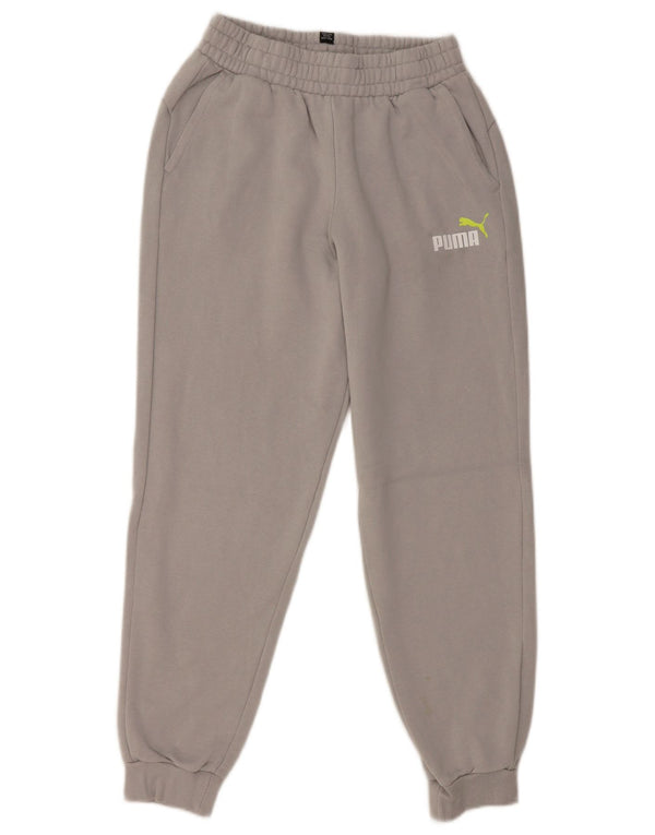 PUMA Boys Tracksuit Trousers Joggers 13-14 Years Grey Cotton