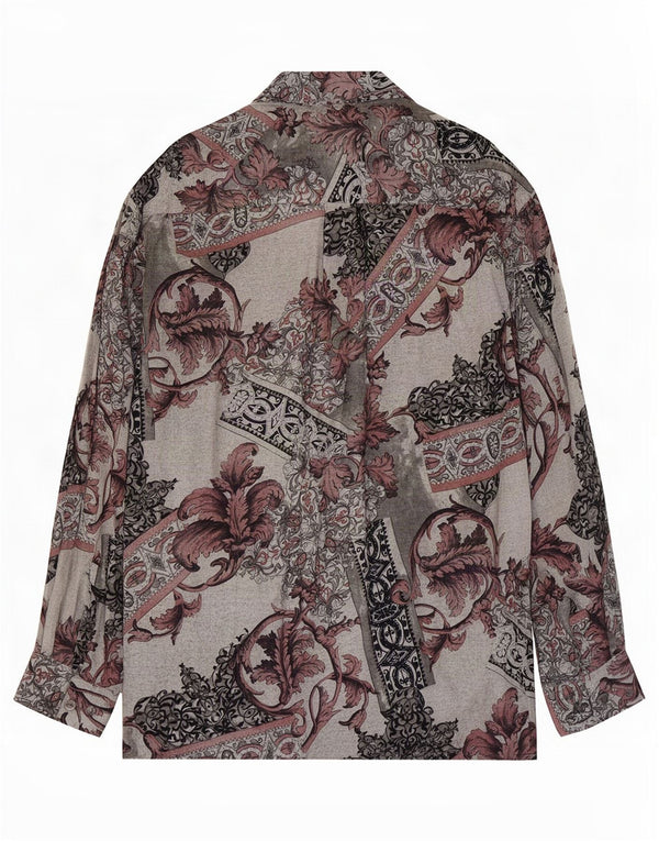 Hatico Mens Abstract Pattern Shirt Medium Grey Viscose