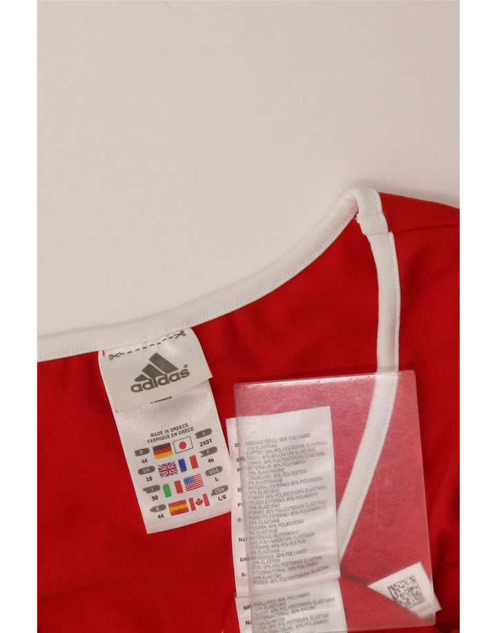 ADIDAS Womens Vest Top UK 18 XL Red Nylon