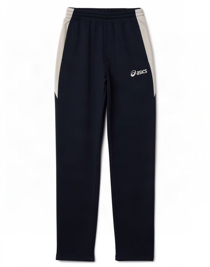 Asics Mens Tracksuit Trousers Small Navy Blue Colourblock Polyester