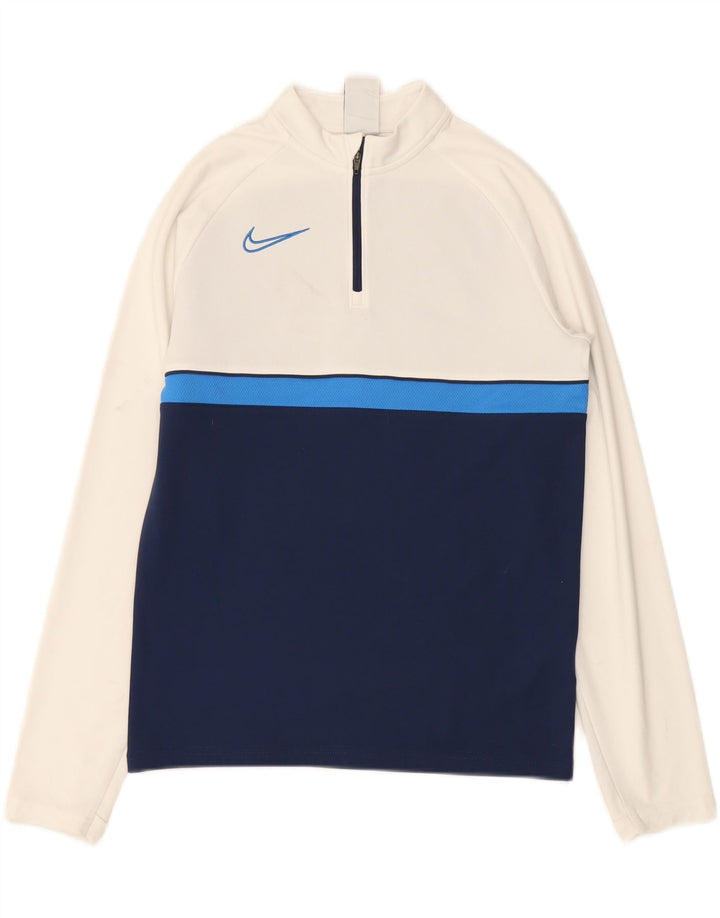 NIKE Boys Dri Fit Pullover Tracksuit Top 12-13 Years Large  White