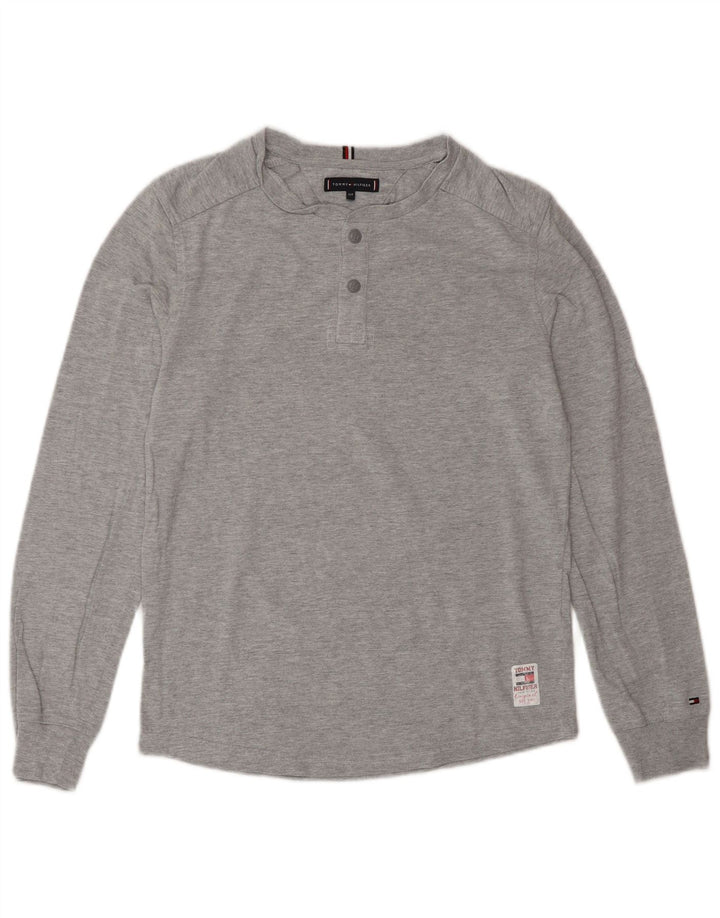 Tommy Hilfiger Boys Top Long Sleeve 13-14 Years Grey Cotton