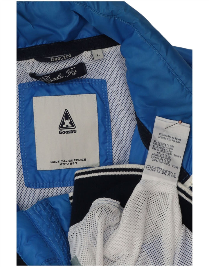 Gaastra Mens Regular Fit Hooded Rain Jacket UK 40 Large Blue Polyamide