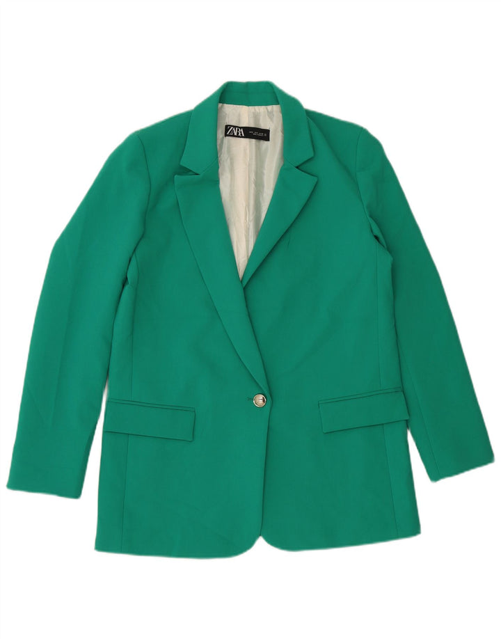 Zara Womens 1 Button Blazer Jacket UK 10 Small Green