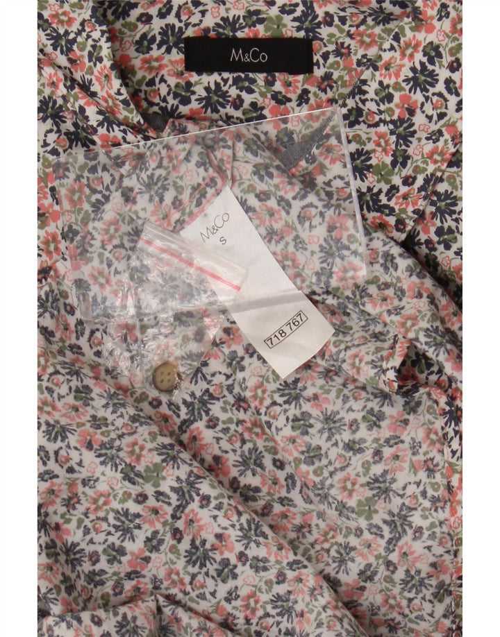 M&Co Mens Short Sleeve Shirt Small Multicoloured Floral Cotton